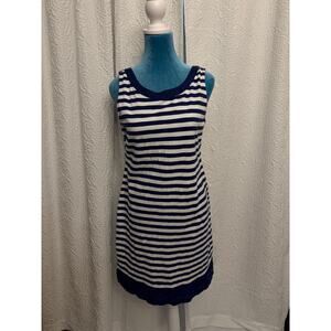 Tommy Bahama dress M Breton navy striped NWOT